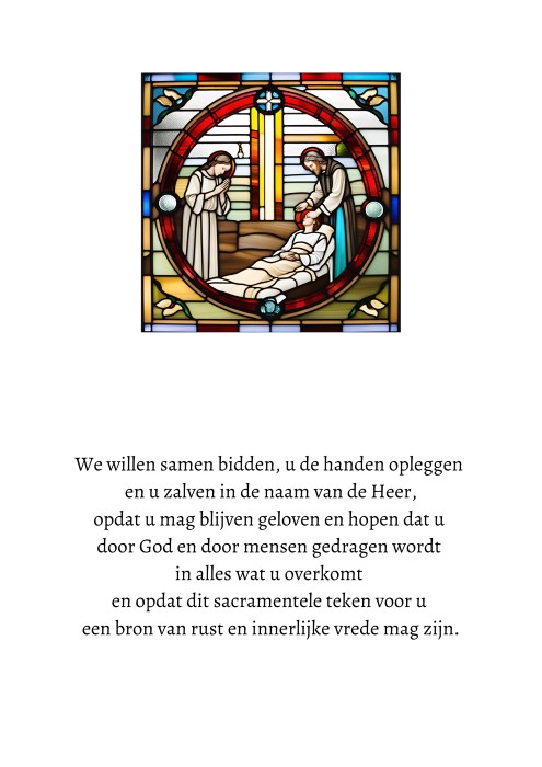 Gebed bij de ziekenzalving in de pastorale eenheid Sint-Benedictus Tongeren.