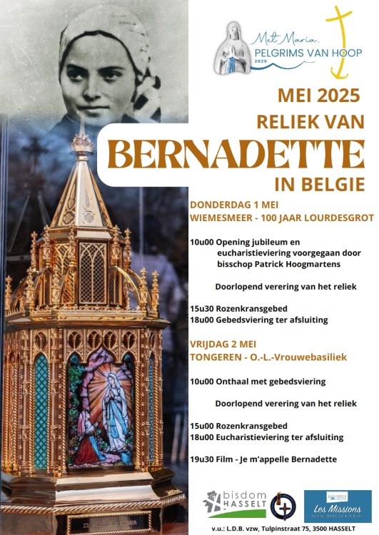 De reliek van de H. Bernadette is in mei 2025 in België.