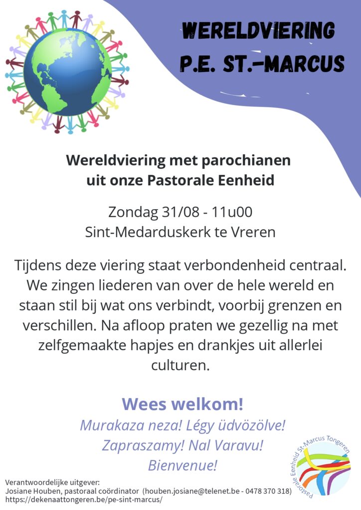Wereldviering in de pastorale eenheid Sint-Marcus Tongeren op zondag 31 augustus 2025.