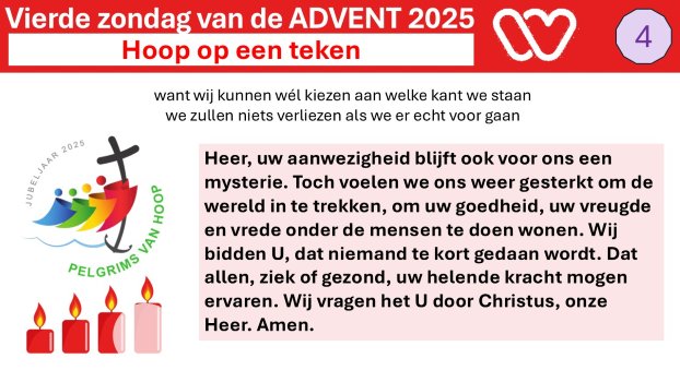Adventsbezinning bij het vierde kaarsje.