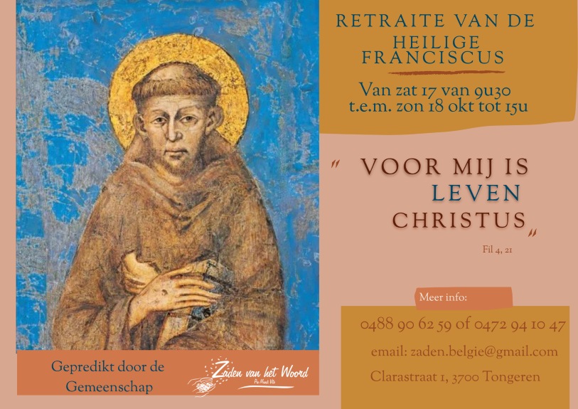 Retraite van de Heilige Franciscus bij de gemeenschap Zaden van het Woord te Tongeren.
